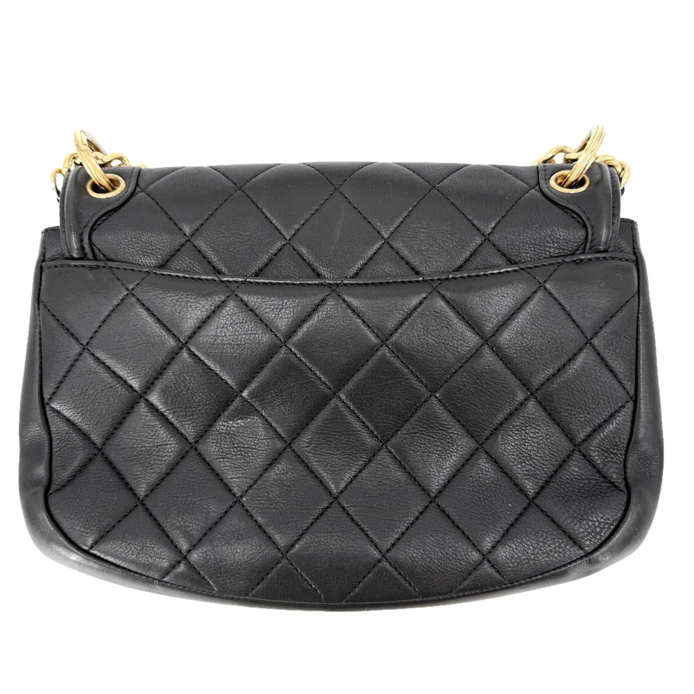 CHANEL シャネル ショルダーバッグ マトラッセ ココマーク チェーンショルダー レザー ブラック 黒 ゴールド金具 レディース【中古品】