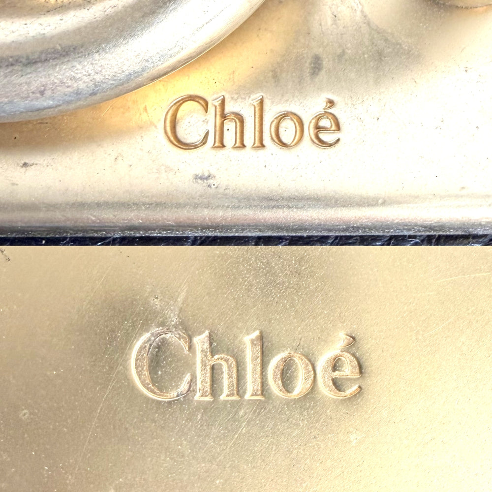 Chloe クロエ ハンドバッグ パディントン レザー ブラック 黒 ゴールド×シルバー金具 レディース【中古品】
