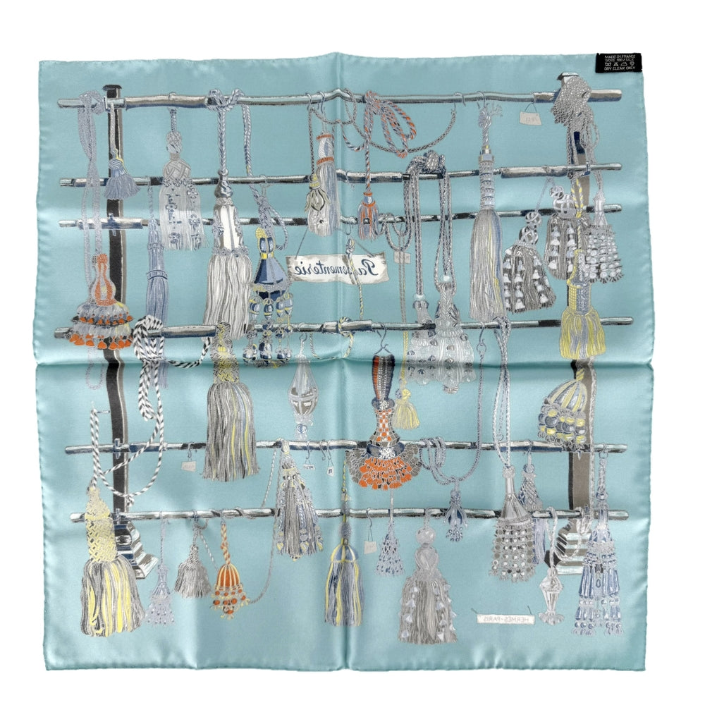 HERMES エルメス スカーフ プチカレ カレ45 PASEMENTERIE 紐飾り シルク ブルー系 レディース【中古品】