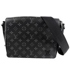 LOUIS VUITTON ルイヴィトン ショルダーバッグ モノグラムエクリプス ディストリクトPM NV3 メッセンジャーバッグ 鞄 かばん M46255 ブラック 黒 シルバー金具 メンズ【中古品】
