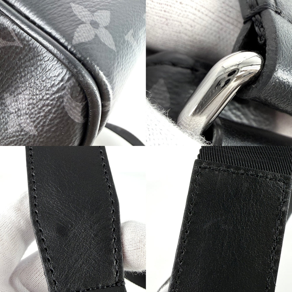 LOUIS VUITTON ルイヴィトン ショルダーバッグ モノグラムエクリプス ディストリクトPM NV3 メッセンジャーバッグ 鞄 かばん M46255 ブラック 黒 シルバー金具 メンズ【中古品】