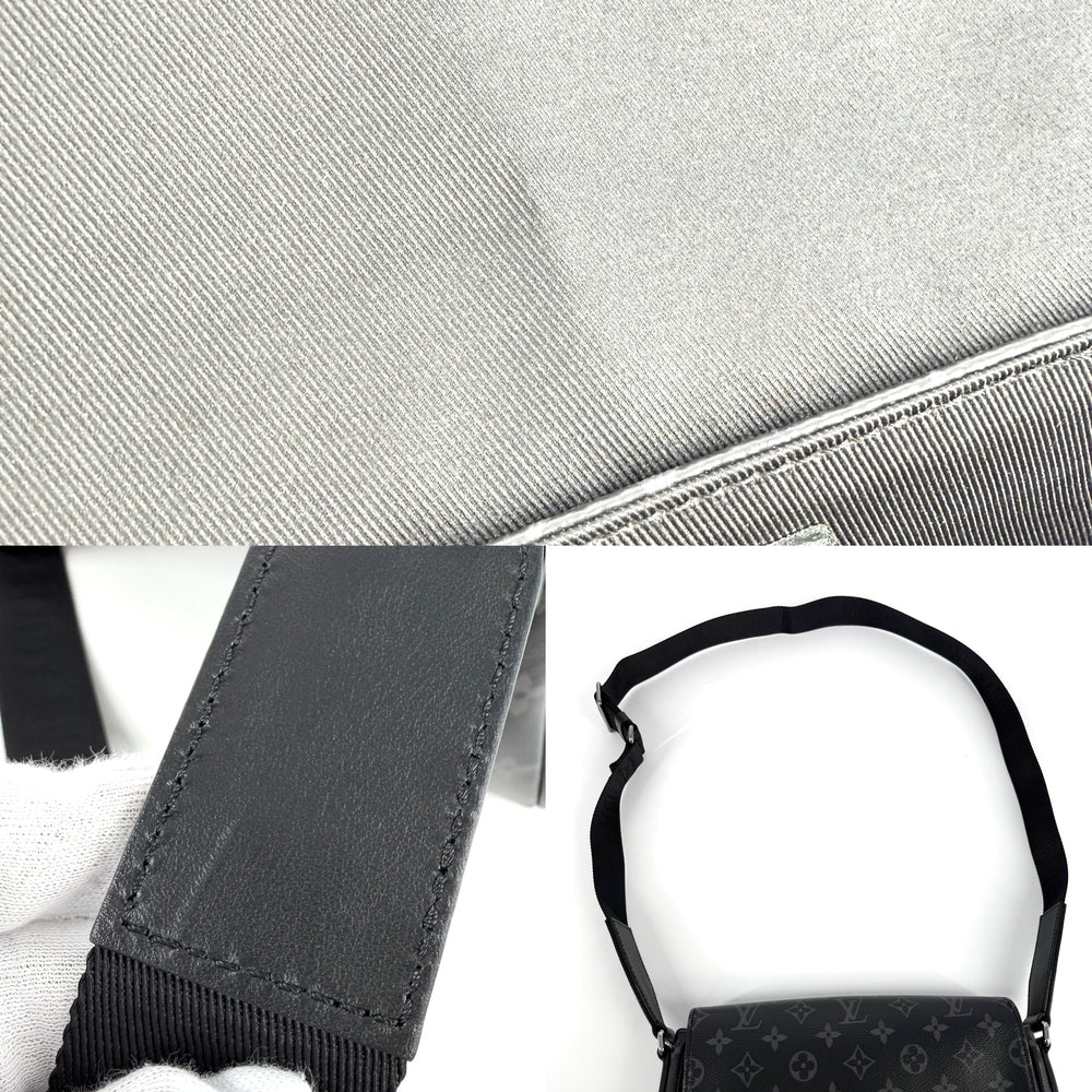 LOUIS VUITTON ルイヴィトン ショルダーバッグ モノグラムエクリプス ディストリクトPM NV3 メッセンジャーバッグ 鞄 かばん M46255 ブラック 黒 シルバー金具 メンズ【中古品】