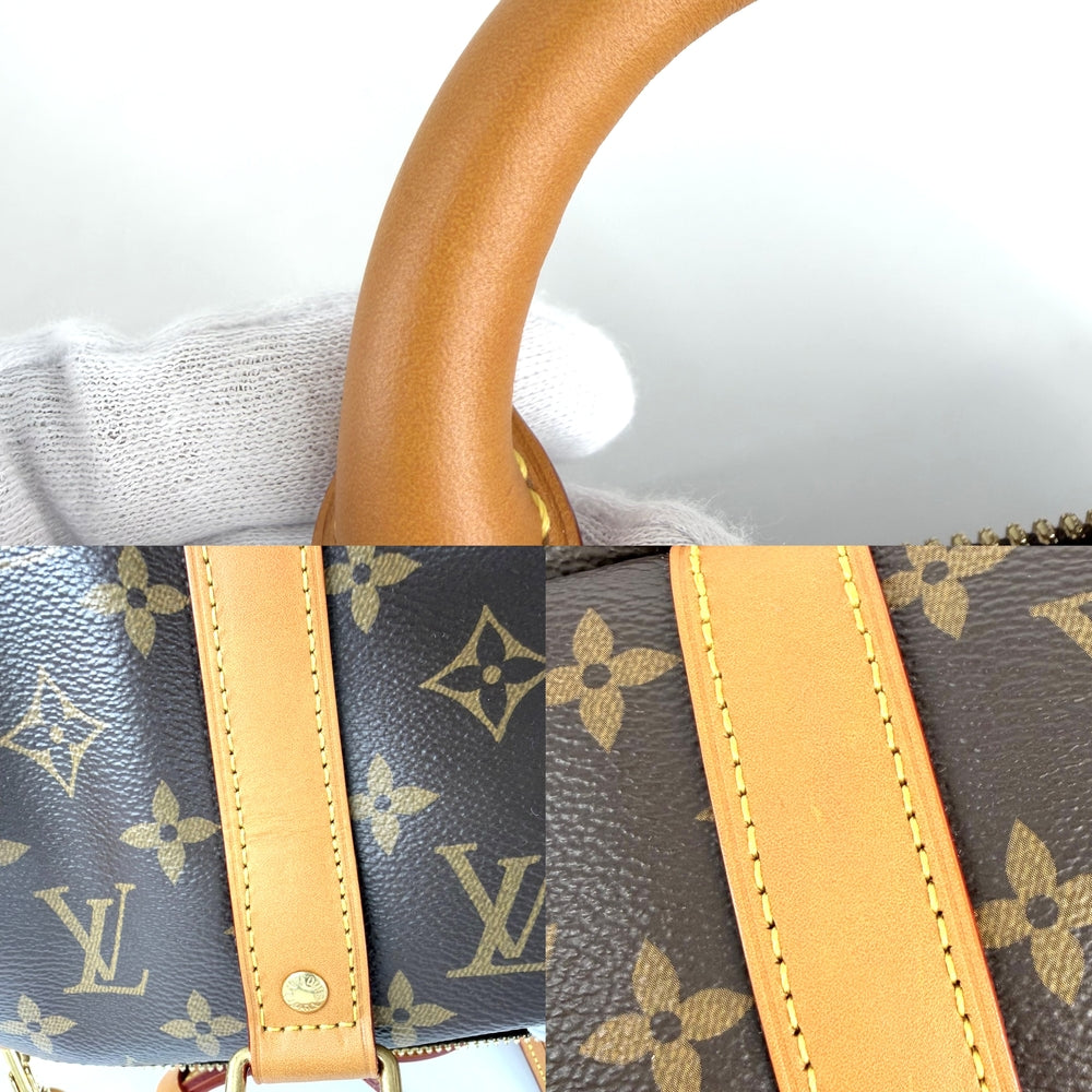 LOUIS VUITTON ルイヴィトン 2WAY キーポル･カーゴ 25 ハンドバッグ ショルダーバッグ M14981 モノグラムキャンバス ブラウン 茶 ゴールド金具 メンズ【中古品】