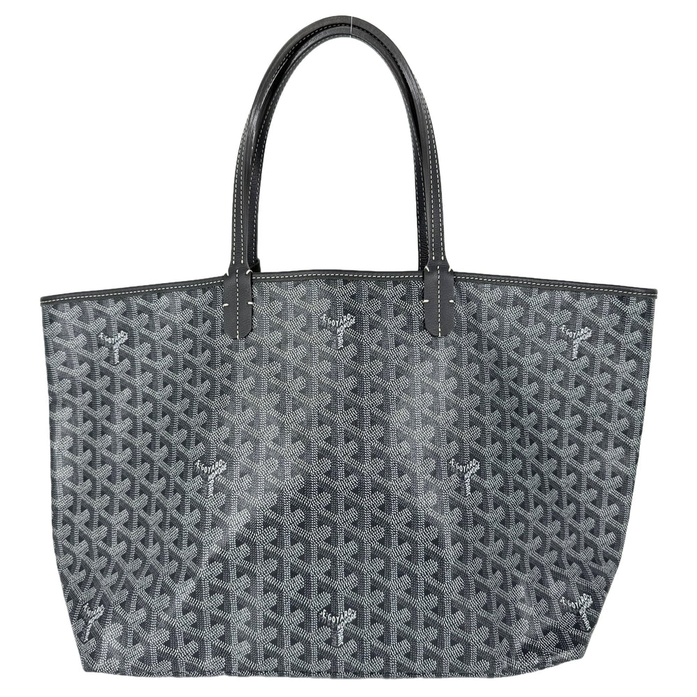 GOYARD ゴヤール トートバッグ サンルイPM ハンドバッグ ポーチ付き コーティングキャンバス レザー グレー シルバー金具 レディース【中古品】