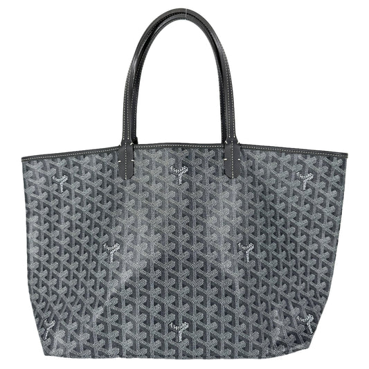 GOYARD ゴヤール トートバッグ サンルイPM ハンドバッグ ポーチ付き コーティングキャンバス レザー グレー シルバー金具 レディース【中古品】