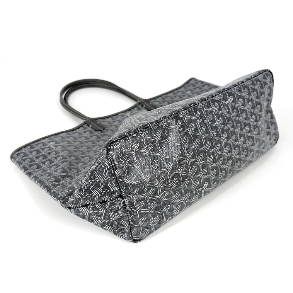 GOYARD ゴヤール トートバッグ サンルイPM ハンドバッグ ポーチ付き コーティングキャンバス レザー グレー シルバー金具 レディース【中古品】