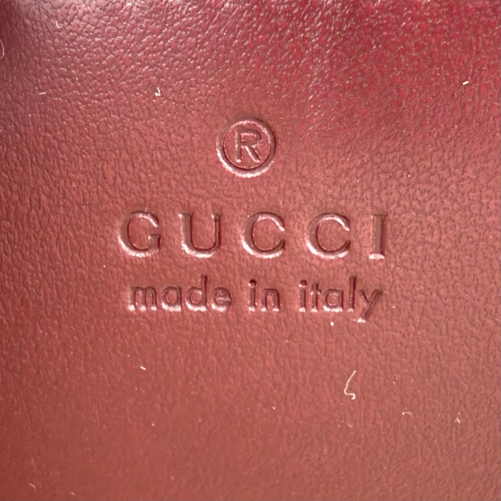 GUCCI グッチ ショルダーバッグ GGマーモント スモール シェブロン 鞄 かばん 446744 レザー ワインレッド ゴールド金具 レディース【中古品】