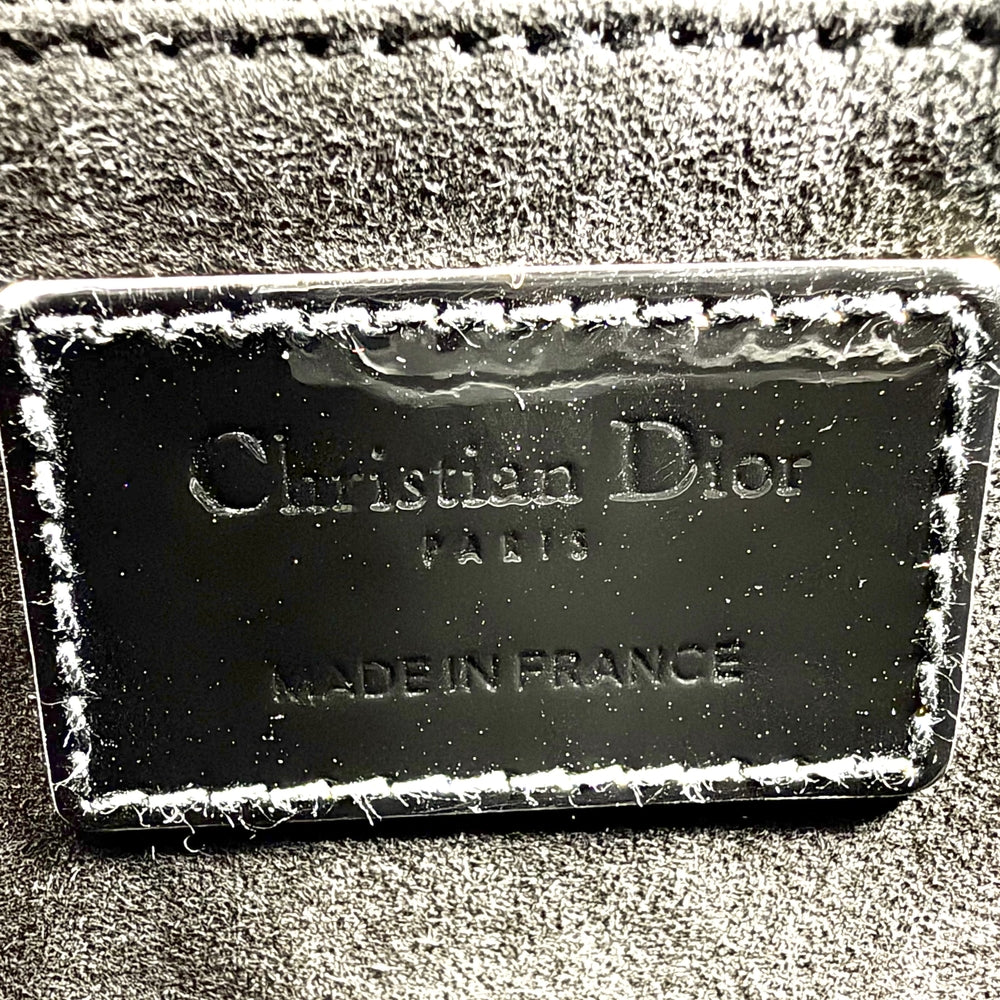 Christian Dior クリスチャンディオール 2WAY カナージュ レディディオール ミディアム ショルダーバッグ ハンドバッグ パテントカーフスキン ブラック 黒 ゴールド金具 レディース【中古品】