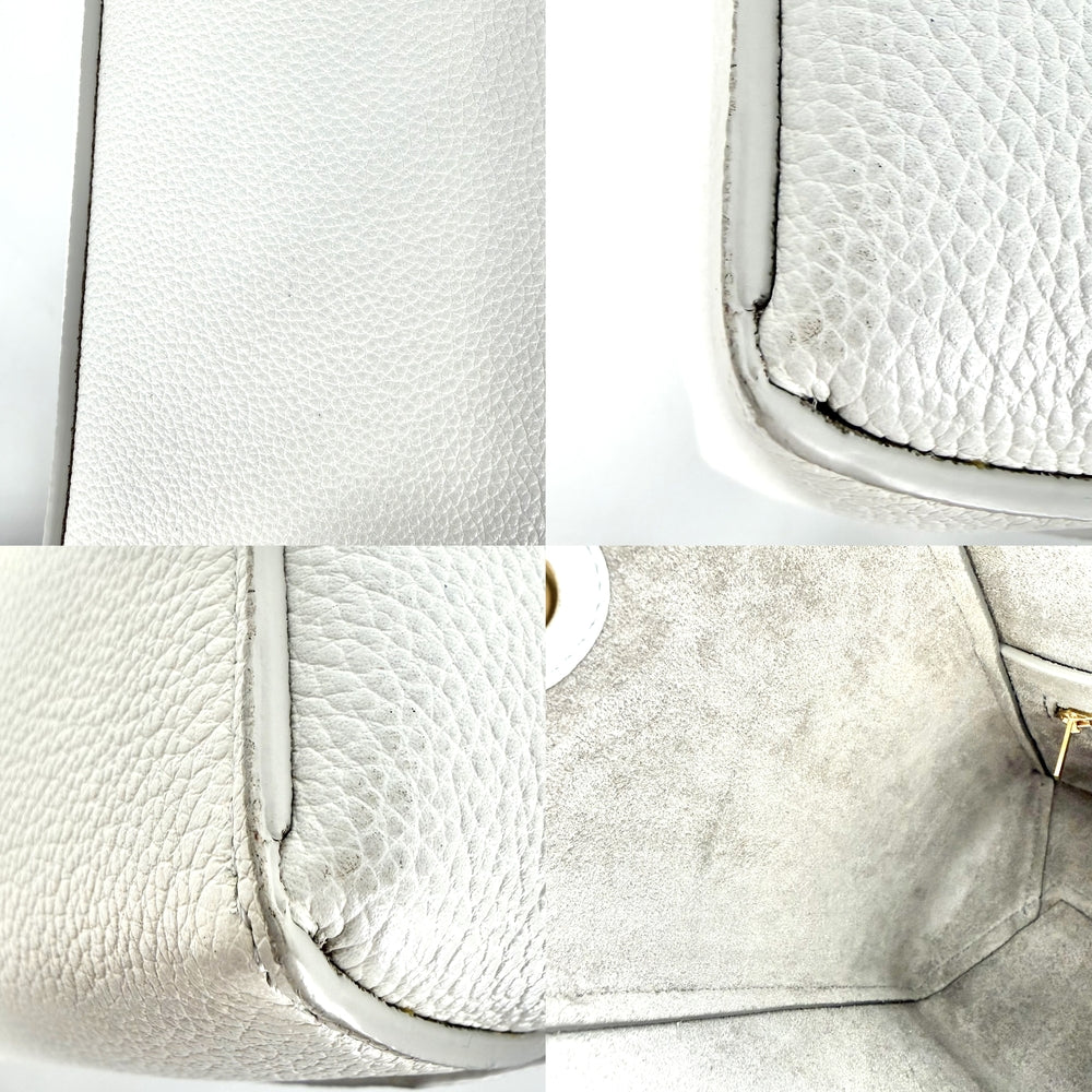 CELINE セリーヌ ショルダーバッグ サングル バケット ワンショルダー かばん 鞄 レザー ホワイト 白 ゴールド金具 レディース【中古品】