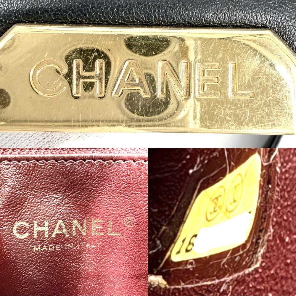 CHANEL シャネル ハンドバッグ シックウィズミー マトラッセ ココマーク レザー ブラック 黒 ゴールド金具 レディース【中古品】