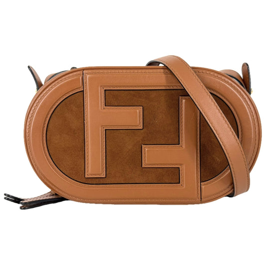 FENDI フェンディ 2WAY オーロック カメラケース ショルダーバッグ ハンドバッグ 8BS058 レザー ブラウン 茶 ゴールド金具 レディース【中古品】