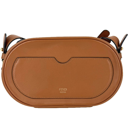 FENDI フェンディ 2WAY オーロック カメラケース ショルダーバッグ ハンドバッグ 8BS058 レザー ブラウン 茶 ゴールド金具 レディース【中古品】