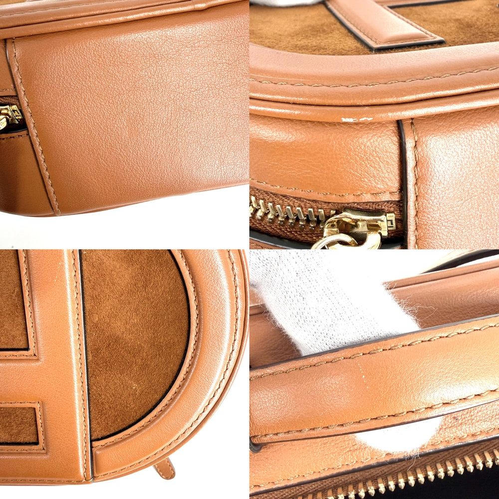 FENDI フェンディ 2WAY オーロック カメラケース ショルダーバッグ ハンドバッグ 8BS058 レザー ブラウン 茶 ゴールド金具 レディース【中古品】