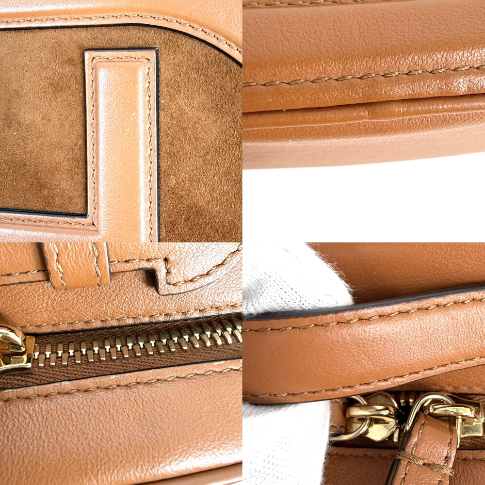 FENDI フェンディ 2WAY オーロック カメラケース ショルダーバッグ ハンドバッグ 8BS058 レザー ブラウン 茶 ゴールド金具 レディース【中古品】