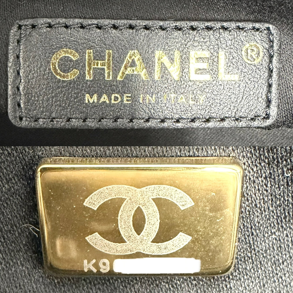CHANEL シャネル ハンドバッグ スモール ショッピングバッグ ココマーク ターンロック AS6015 レザー ブラック 黒 ゴールド金具 レディース【中古品】