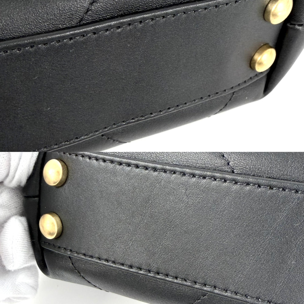 CHANEL シャネル ハンドバッグ スモール ショッピングバッグ ココマーク ターンロック AS6015 レザー ブラック 黒 ゴールド金具 レディース【中古品】