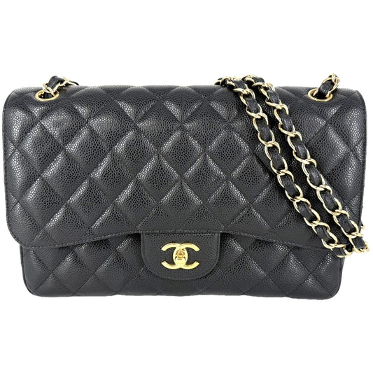 CHANEL シャネル ショルダーバッグ マトラッセ30 デカマトラッセ ダブルチェーン ダブルフラップ ココマーク ターンロック キャビアスキン ブラック 黒 ゴールド金具 レディース【中古品】