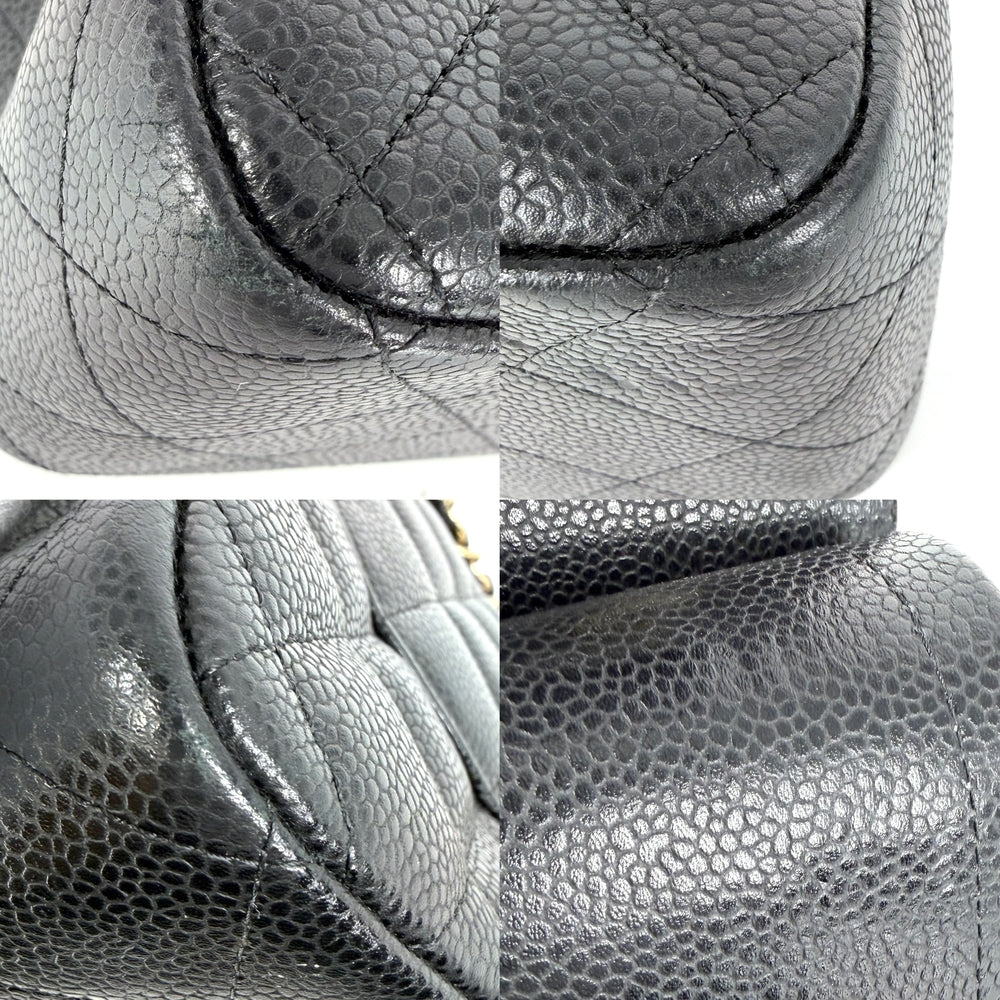 CHANEL シャネル ショルダーバッグ マトラッセ30 デカマトラッセ ダブルチェーン ダブルフラップ ココマーク ターンロック キャビアスキン ブラック 黒 ゴールド金具 レディース【中古品】