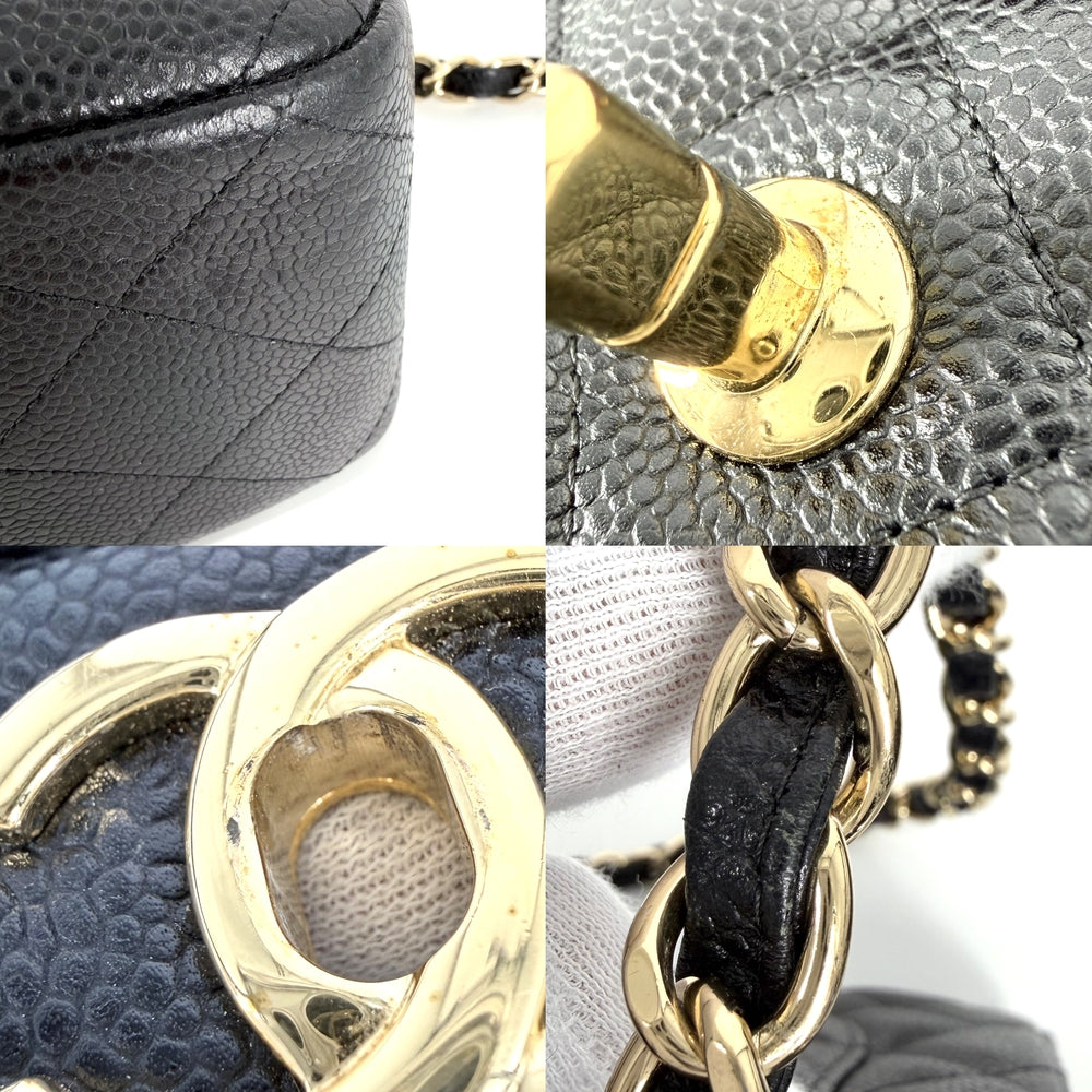 CHANEL シャネル ショルダーバッグ マトラッセ30 デカマトラッセ ダブルチェーン ダブルフラップ ココマーク ターンロック キャビアスキン ブラック 黒 ゴールド金具 レディース【中古品】