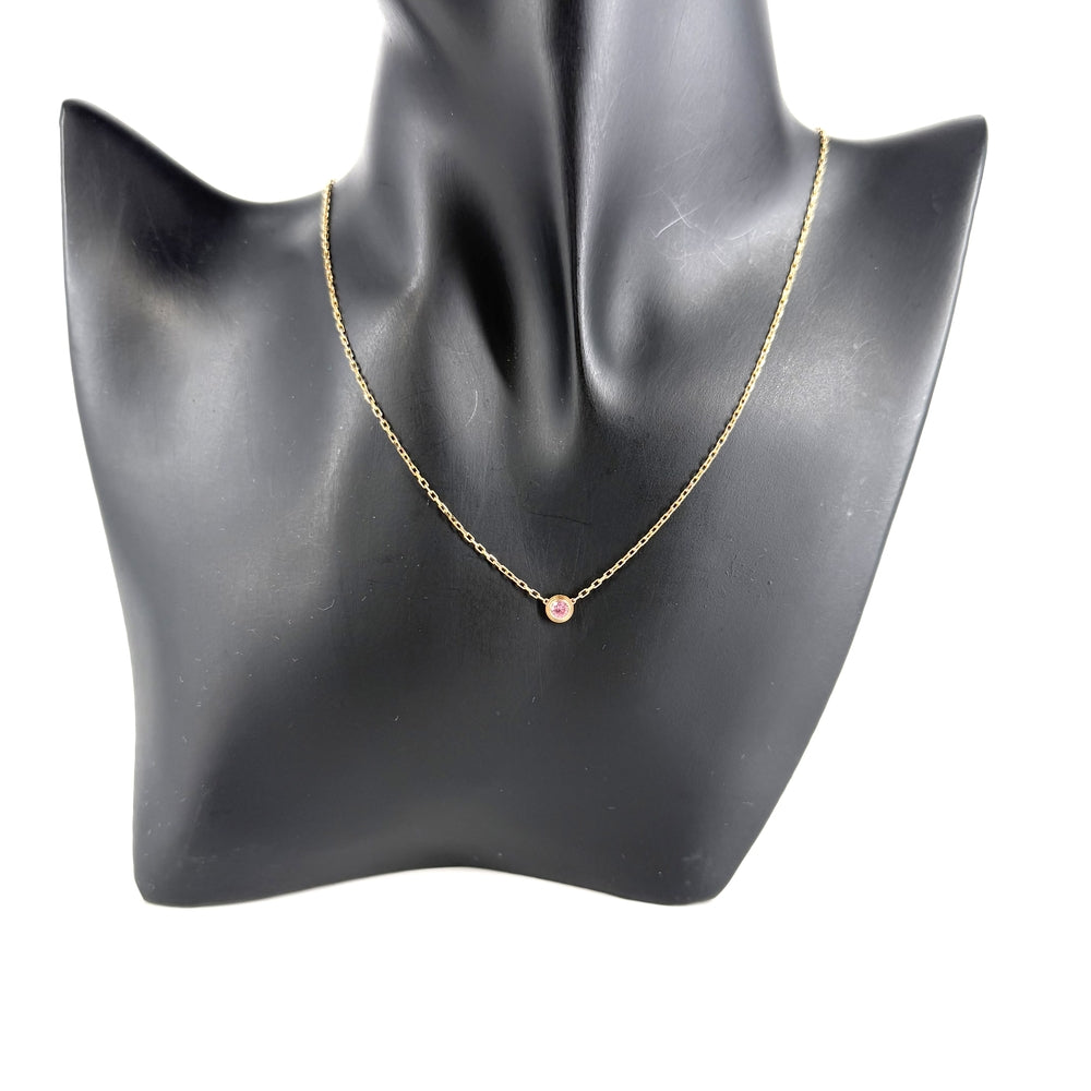 CARTIER カルティエ ネックレス ダムール アクセサリー ジュエリー Au750 18金PG K18ピンクゴールド ピンクサファイア レディース 約2.9g【中古品】