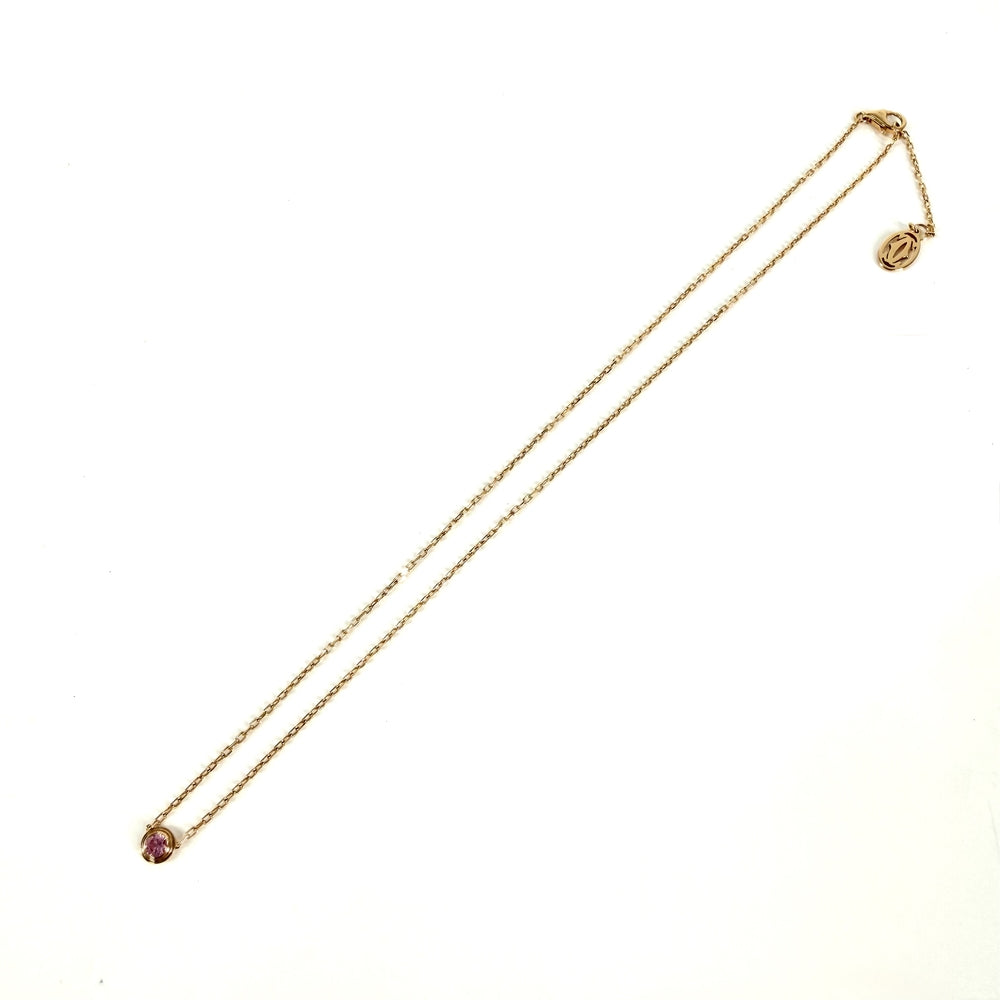 CARTIER カルティエ ネックレス ダムール アクセサリー ジュエリー Au750 18金PG K18ピンクゴールド ピンクサファイア レディース 約2.9g【中古品】