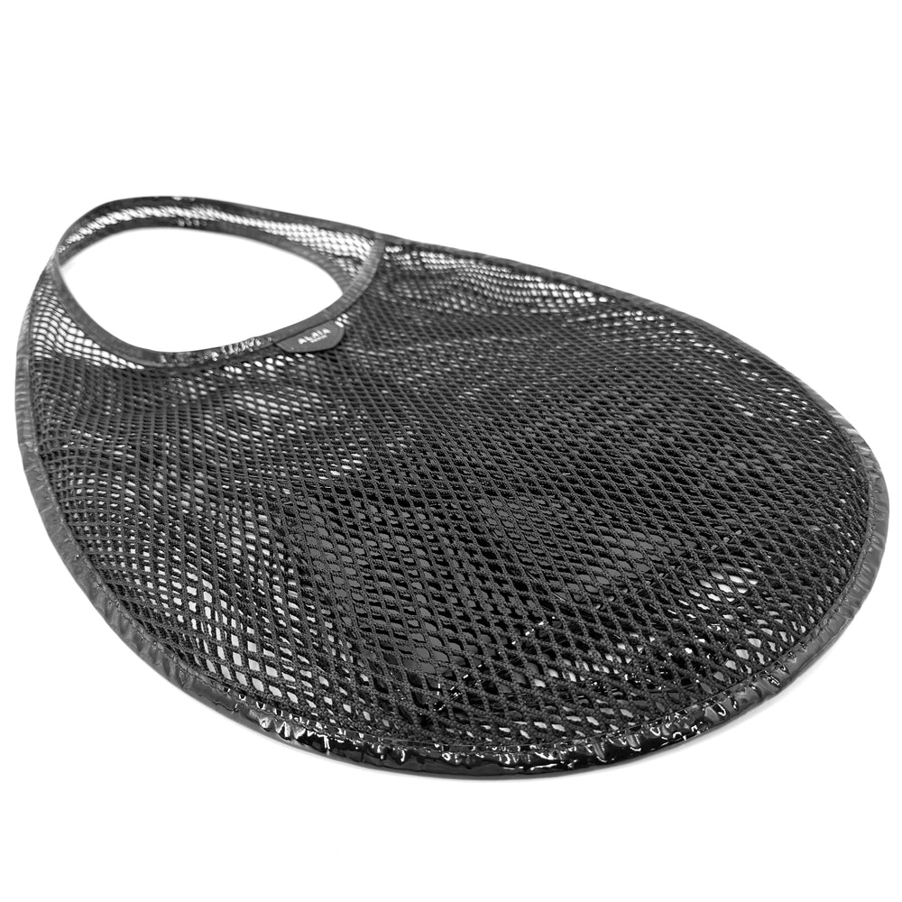 トートバッグ ALAIA アライア ワンピース ミディアム メッシュ エナメル ブラック 黒 シルバー金具 レディース【中古品】