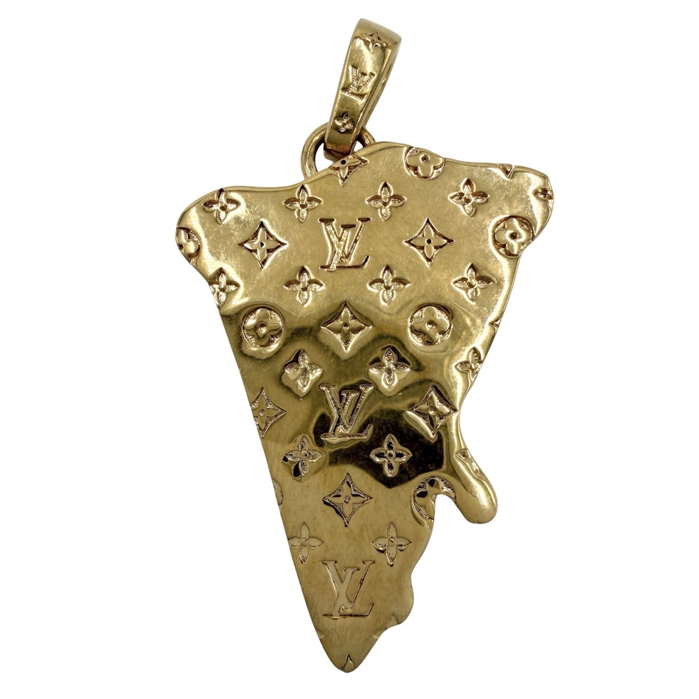 LOUIS VUITTON ルイヴィトン ペンダントトップ LVピザ ミディアムチャーム アクセサリー ラインストーン M03128 レディース 約14.7g【中古品】