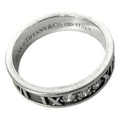 TIFFANY&Co. ティファニー 指輪 アトラス リング ジュエリー アクセサリー Au750 18金WG K18ホワイトゴールド ダイヤモンド 約10.5号 レディース 約3.9g【中古品】