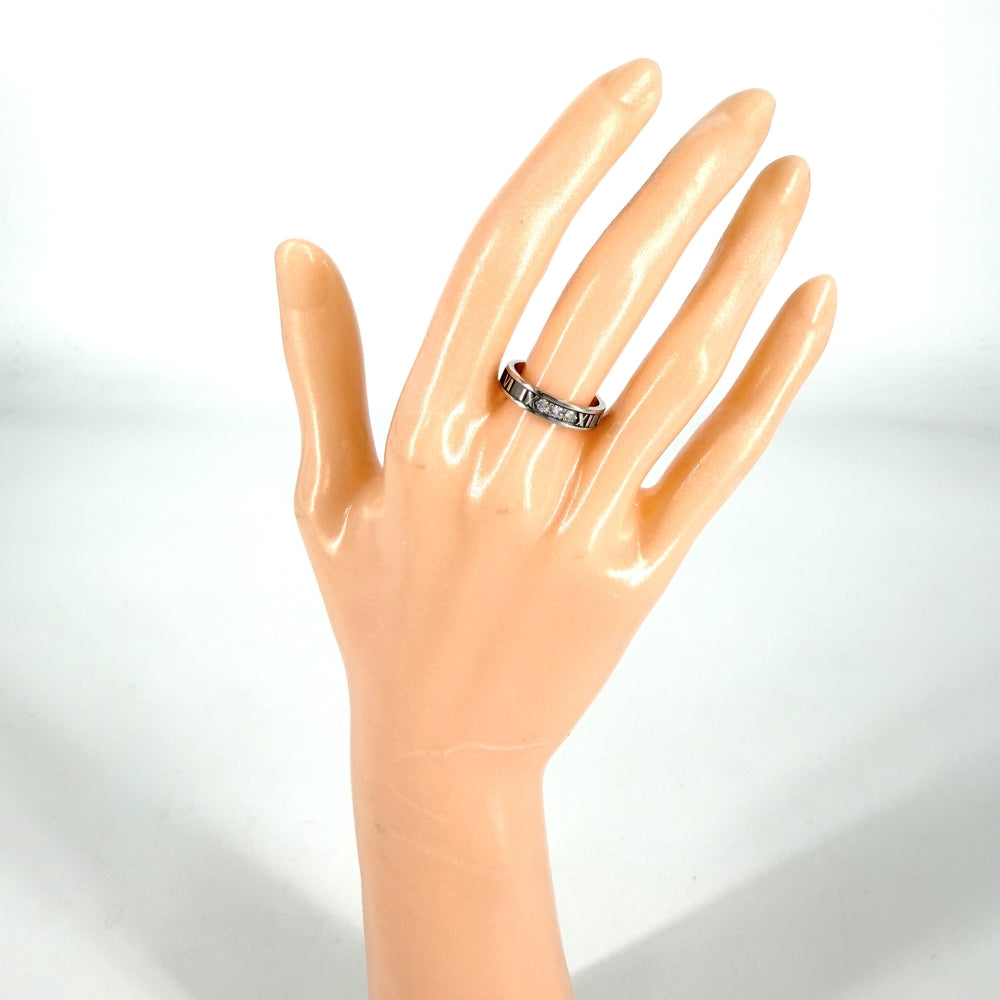 TIFFANY&Co. ティファニー 指輪 アトラス リング ジュエリー アクセサリー Au750 18金WG K18ホワイトゴールド ダイヤモンド 約10.5号 レディース 約3.9g【中古品】