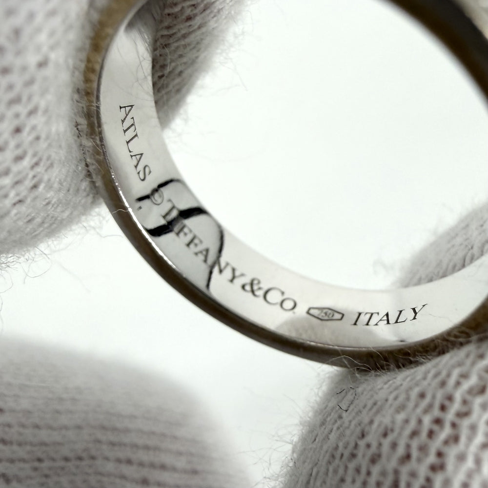 TIFFANY&Co. ティファニー 指輪 アトラス リング ジュエリー アクセサリー Au750 18金WG K18ホワイトゴールド ダイヤモンド 約10.5号 レディース 約3.9g【中古品】
