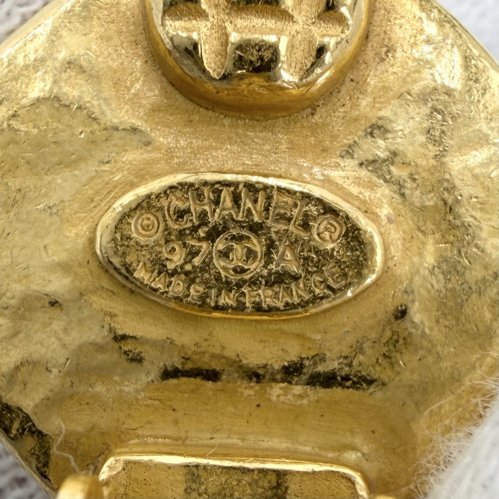 CHANEL シャネル イヤリング ココマーク サークル ヴィンテージ アクセサリー GP 97A ゴールド レディース 約20.5g 1997年【中古品】