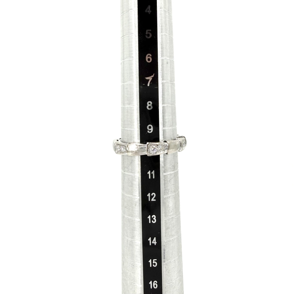 BVLGARI ブルガリ 指輪 セルペンティ ヴァイパー ジュエリー アクセサリー 18金WG Au750 50サイズ K18ホワイトゴールド ダイヤモンド 約10号 レディース 約4.6g【中古品】