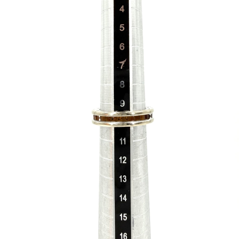 BVLGARI ブルガリ 指輪 ビーゼロワン B-ZERO1 リング 50サイズ 18金WG ジュエリー アクセサリー K18ホワイトゴールド シトリン 約10号 オレンジ シルバー レディース 約7.9g【中古品】