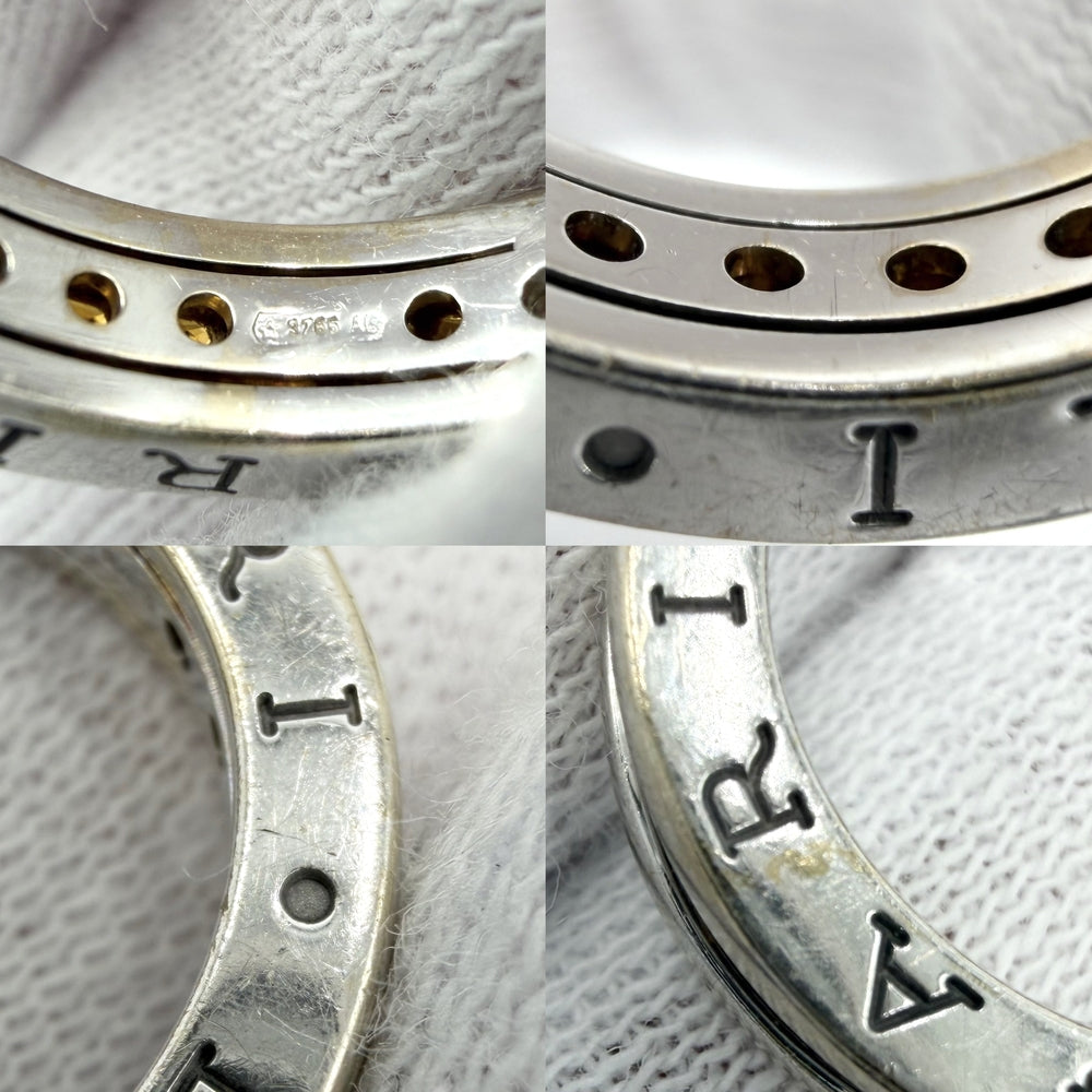 BVLGARI ブルガリ 指輪 ビーゼロワン B-ZERO1 リング 50サイズ 18金WG ジュエリー アクセサリー K18ホワイトゴールド シトリン 約10号 オレンジ シルバー レディース 約7.9g【中古品】
