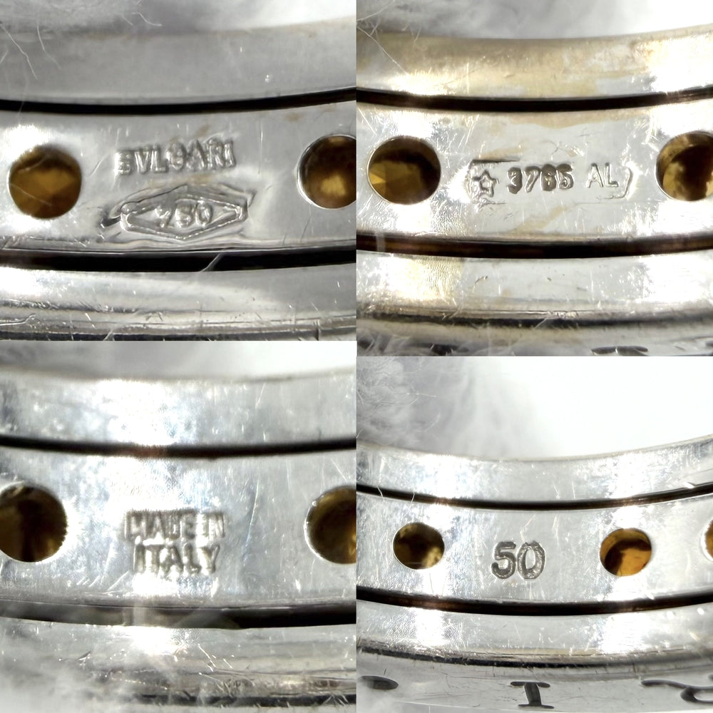 BVLGARI ブルガリ 指輪 ビーゼロワン B-ZERO1 リング 50サイズ 18金WG ジュエリー アクセサリー K18ホワイトゴールド シトリン 約10号 オレンジ シルバー レディース 約7.9g【中古品】