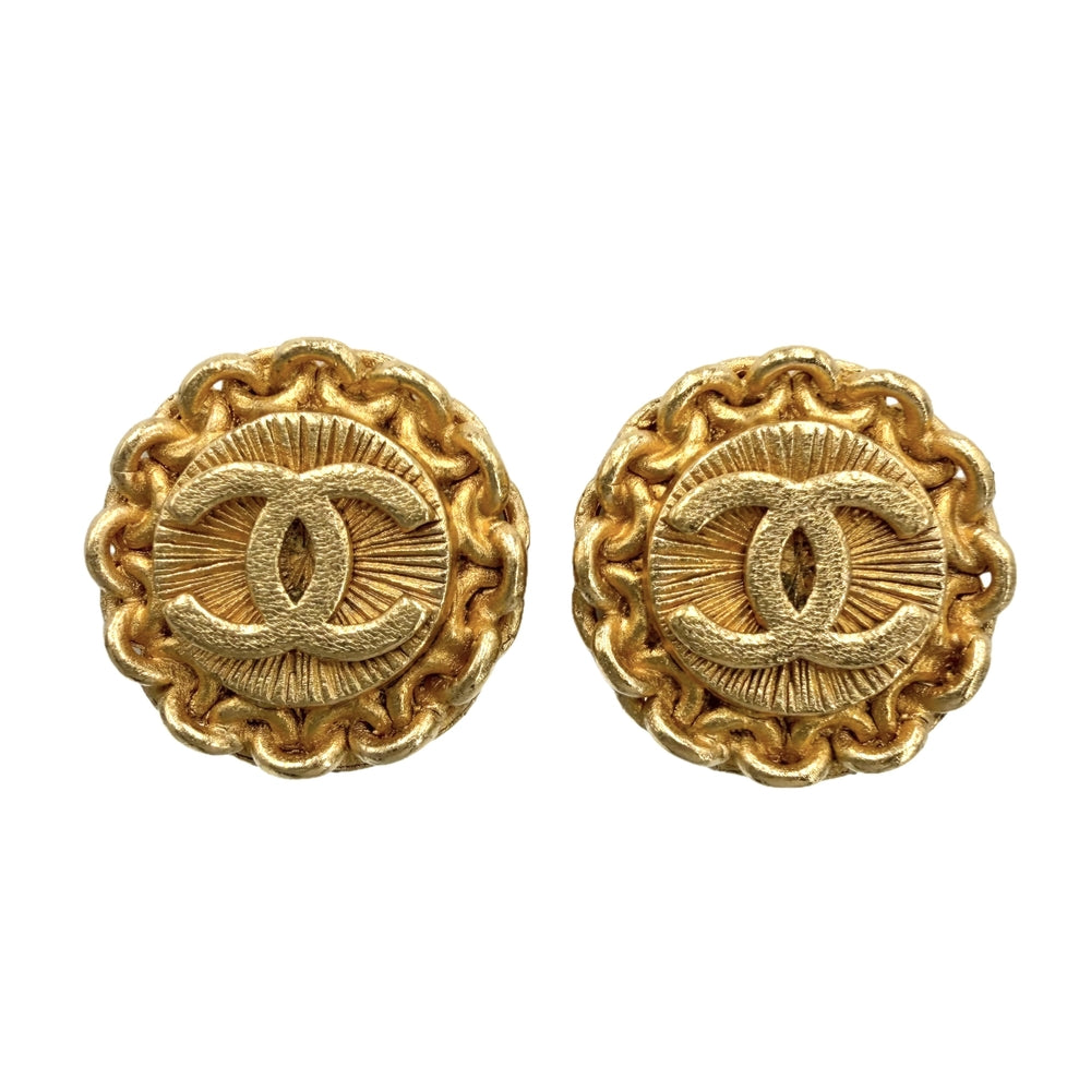 CHANEL シャネル イヤリング ココマーク サークル ヴィンテージ アクセサリー GP 96P ゴールド レディース 約9.3g 1996年【中古品】