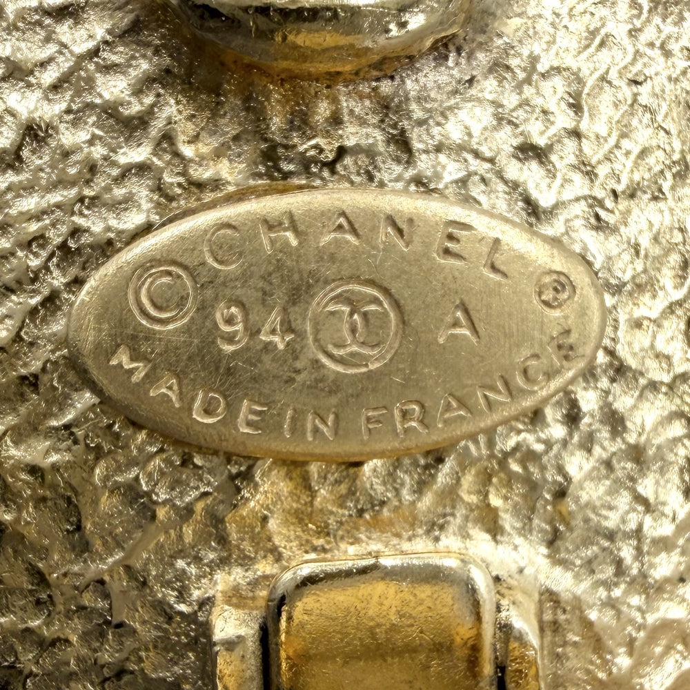 CHANEL シャネル イヤリング グリポア ヴィンテージ アクセサリー ココ GP カラーストーン 94A マルチカラー レディース 約30.4g 1994年【中古品】