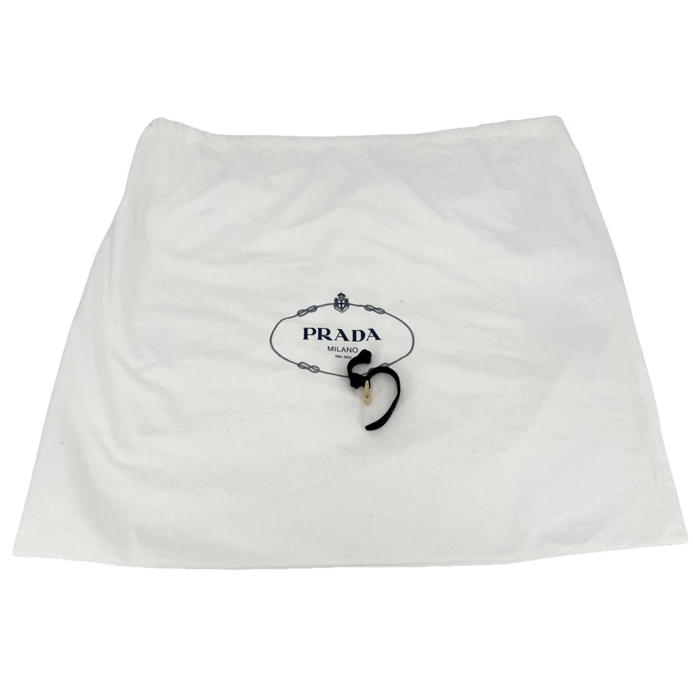PRADA プラダ ハンドバッグ SOFT GLAIN ミディアム トートバッグ 1BG538 レザー ブラック 黒 シルバー金具 レディース【中古品】