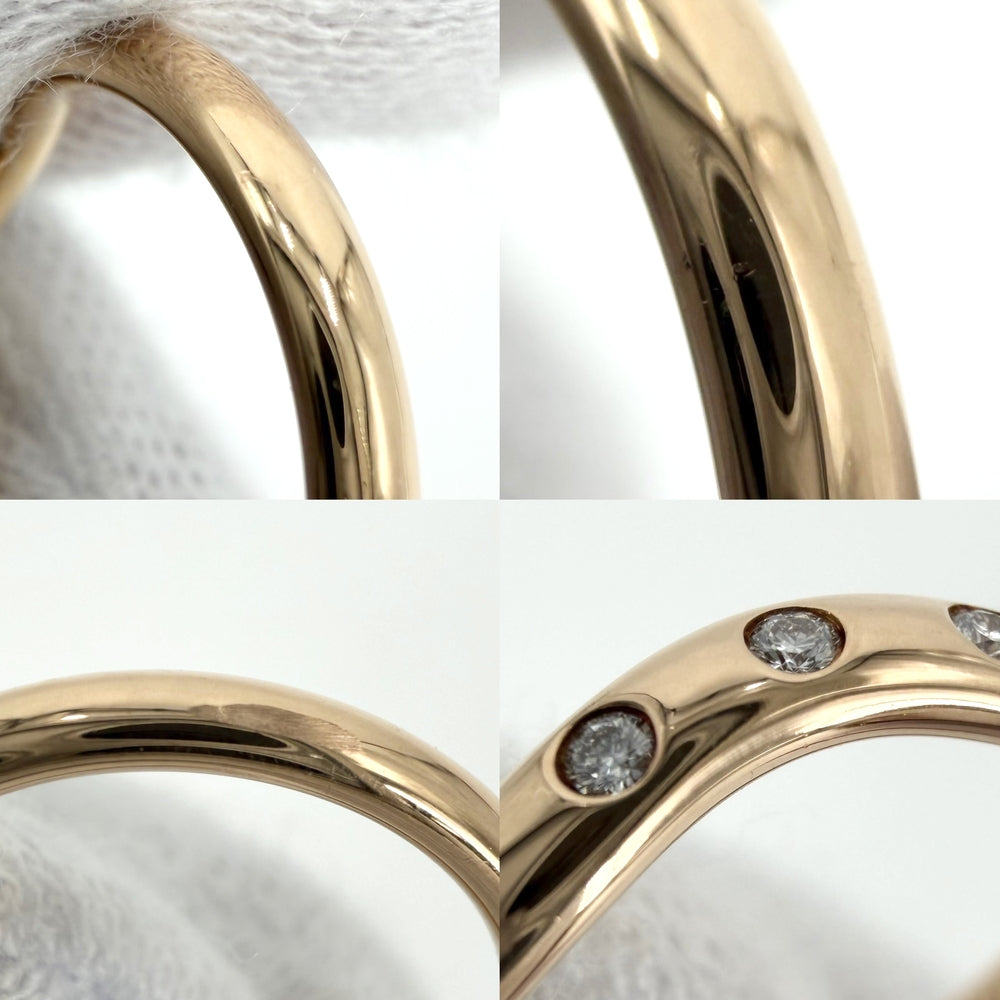 TIFFANY&Co. ティファニー 指輪 カーブドバンドリング ジュエリー アクセサリー 18金PG Au750 K18ピンクゴールド ダイヤモンド 約7.5号 レディース 約2.6g【中古品】
