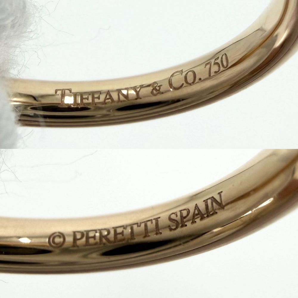 TIFFANY&Co. ティファニー 指輪 カーブドバンドリング ジュエリー アクセサリー 18金PG Au750 K18ピンクゴールド ダイヤモンド 約7.5号 レディース 約2.6g【中古品】