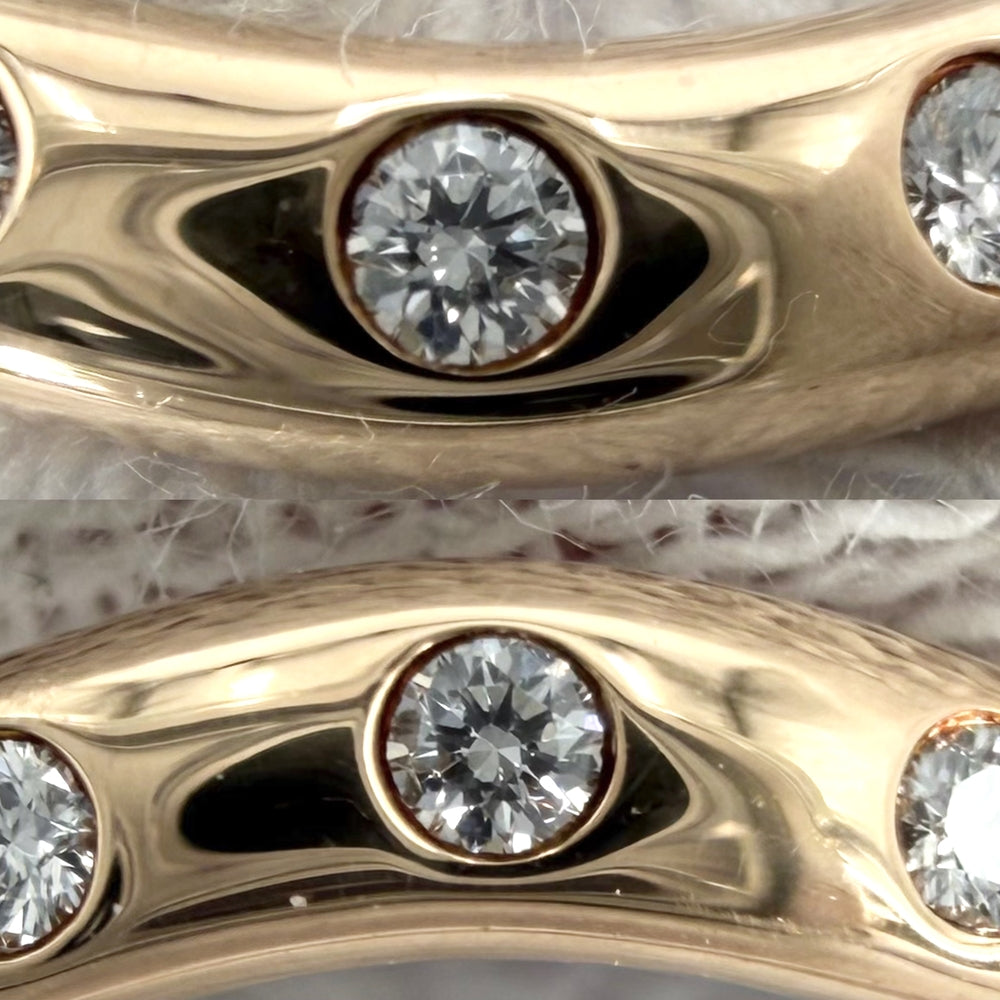 TIFFANY&Co. ティファニー 指輪 カーブドバンドリング ジュエリー アクセサリー 18金PG Au750 K18ピンクゴールド ダイヤモンド 約7.5号 レディース 約2.6g【中古品】