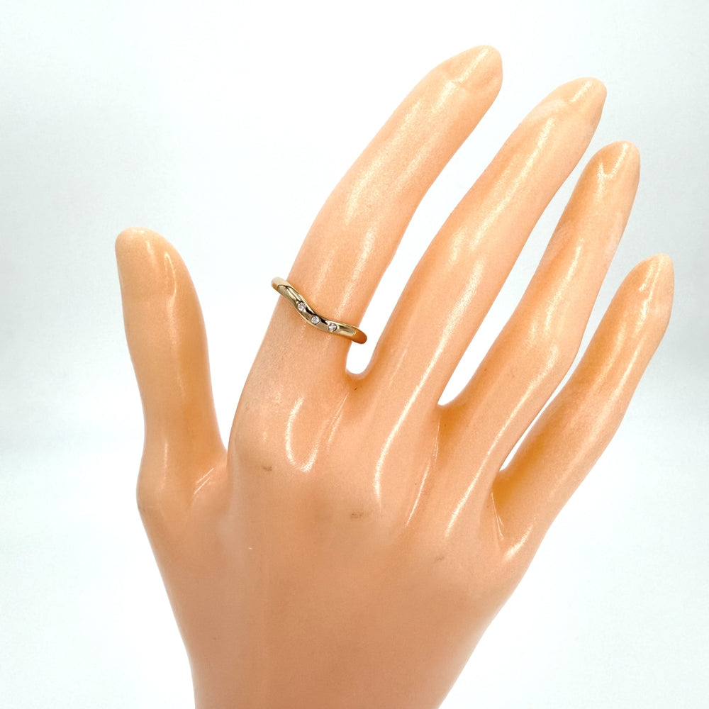 TIFFANY&Co. ティファニー 指輪 カーブドバンドリング ジュエリー アクセサリー 18金PG Au750 K18ピンクゴールド ダイヤモンド 約7.5号 レディース 約2.6g【中古品】