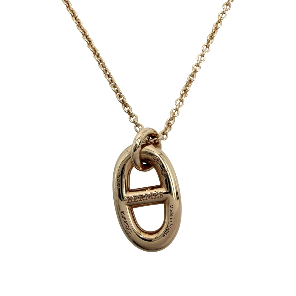 HERMES エルメス ネックレス シェーヌダンクル ファランドールPM アクセサリー ペンダント 18金PG Au750 K18ピンクゴールド ゴールド レディース 約5.3g【中古品】