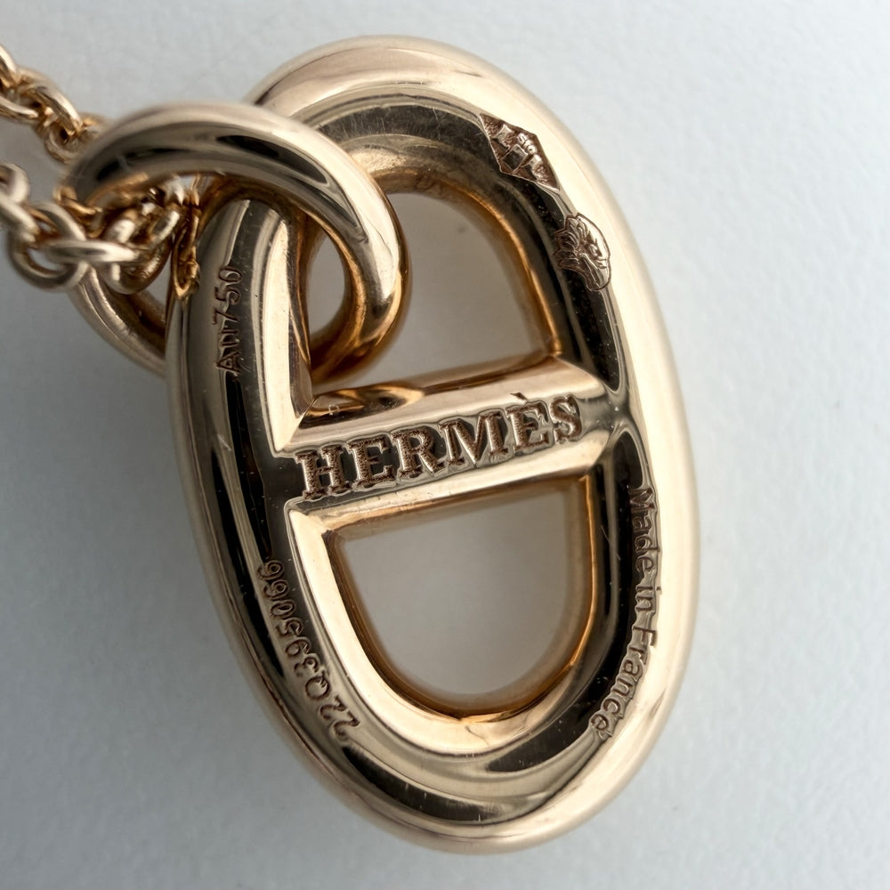 HERMES エルメス ネックレス シェーヌダンクル ファランドールPM アクセサリー ペンダント 18金PG Au750 K18ピンクゴールド ゴールド レディース 約5.3g【中古品】