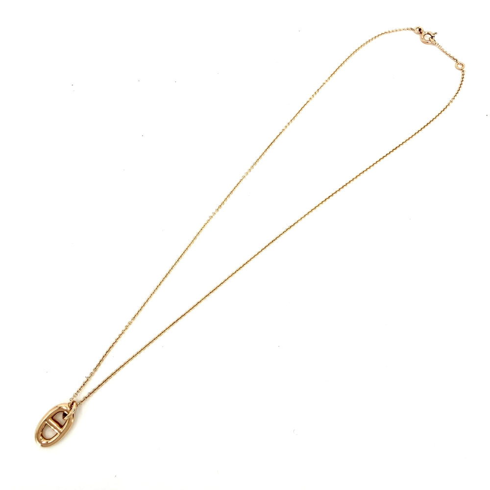 HERMES エルメス ネックレス シェーヌダンクル ファランドールPM アクセサリー ペンダント 18金PG Au750 K18ピンクゴールド ゴールド レディース 約5.3g【中古品】