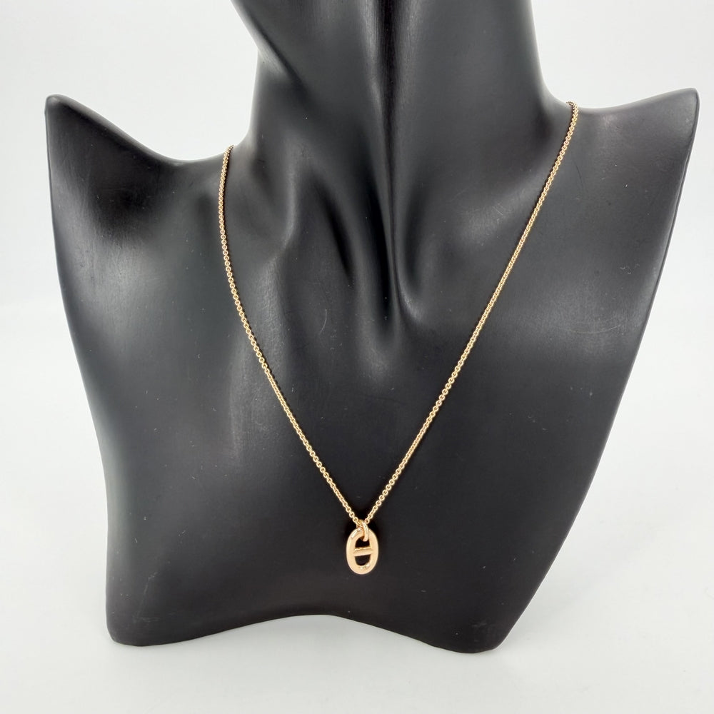 HERMES エルメス ネックレス シェーヌダンクル ファランドールPM アクセサリー ペンダント 18金PG Au750 K18ピンクゴールド ゴールド レディース 約5.3g【中古品】