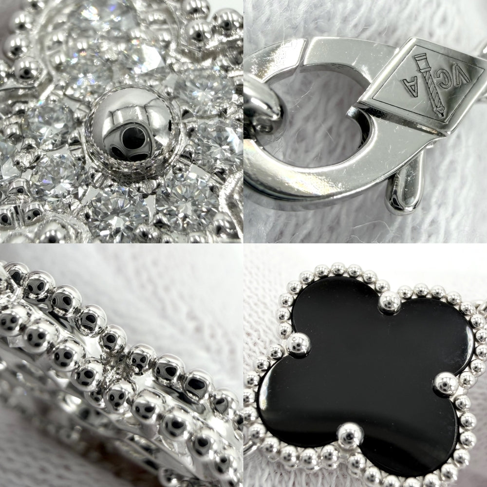Van Cleef & Arpels ヴァンクリーフ＆アーペル ブレスレット 5モチーフ ヴィンテージ アルハンブラ K18ホワイトゴールド ダイヤモンド VCARP2R900 レディース 約12.0g【中古品】