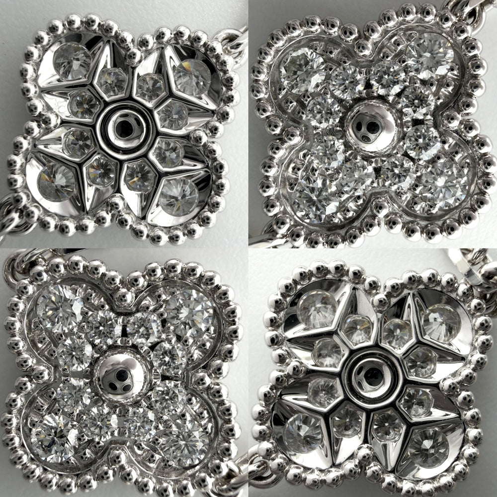 Van Cleef & Arpels ヴァンクリーフ＆アーペル ブレスレット 5モチーフ ヴィンテージ アルハンブラ K18ホワイトゴールド ダイヤモンド VCARP2R900 レディース 約12.0g【中古品】
