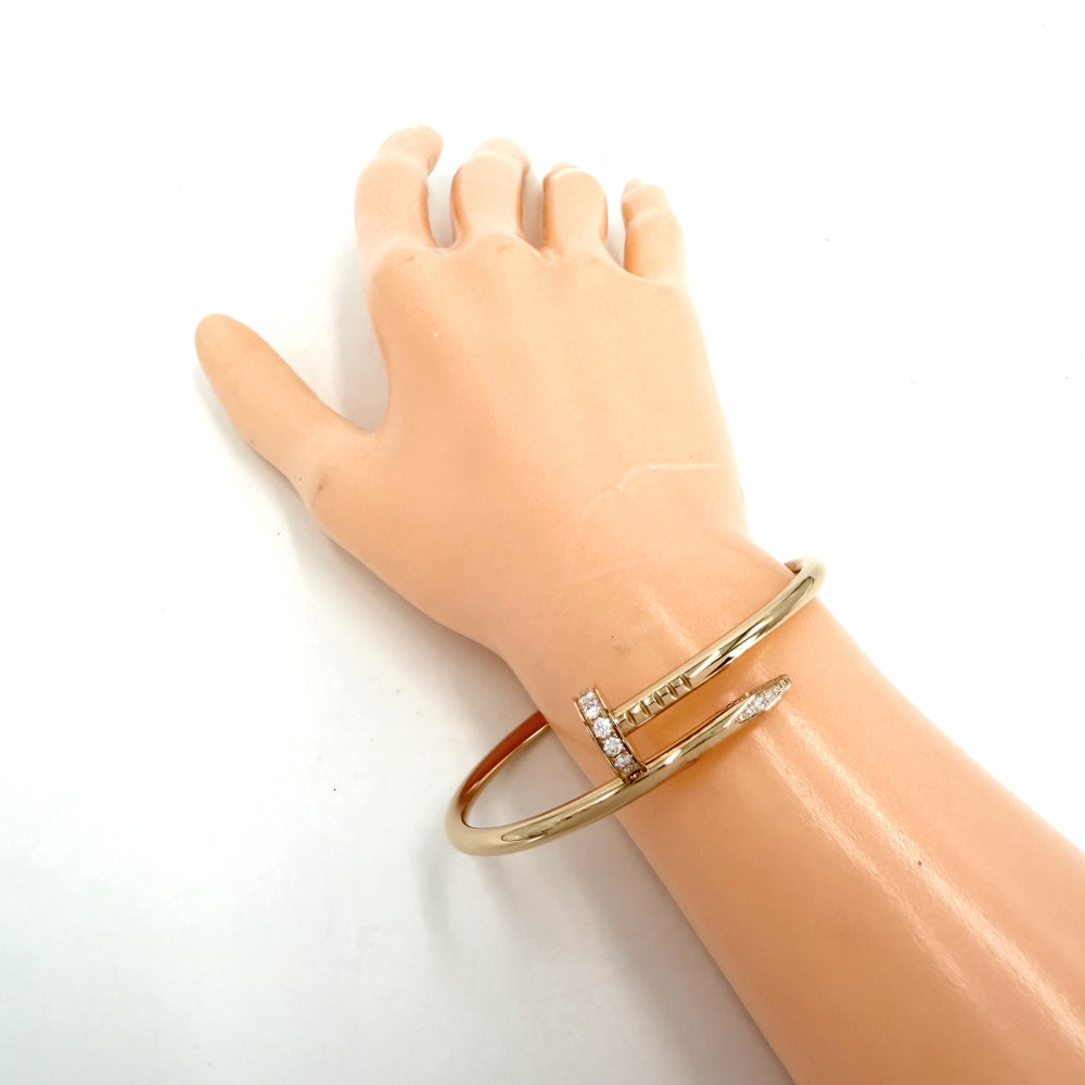 CARTIER カルティエ バングル ブレスレット ジュストアンクル クラシックモデル 釘 18金PG Au750 ジュエリー アクセサリー 17サイズ K18ピンクゴールド ダイヤモンド レディース 約31.8g【中古品】