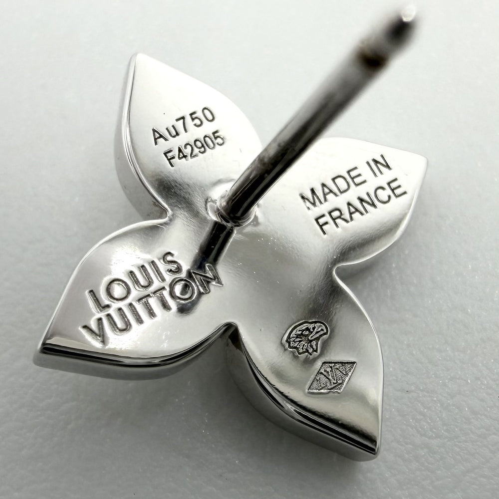 LOUIS VUITTON ルイヴィトン ピアス スターブロッサム ジュエリー アクセサリー 18金WG Au750 K18ホワイトゴールド ダイヤモンド Q96966 レディース 約3.9g【中古品】